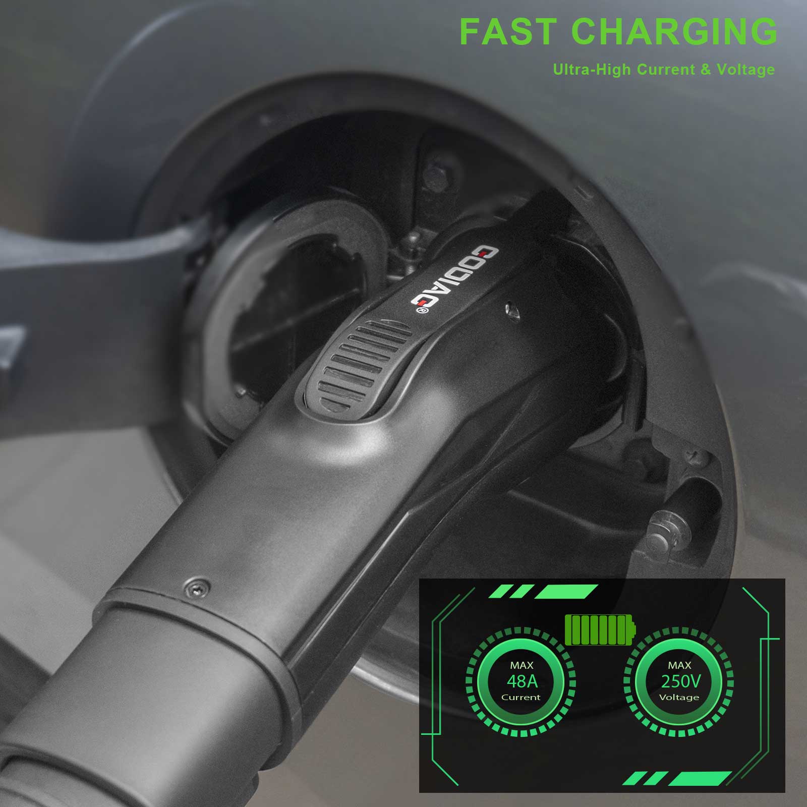 GODIAG EV Charger Portable 220V dual Voltage Modes 16 Amps Compatible with  J1772 Vehicles
